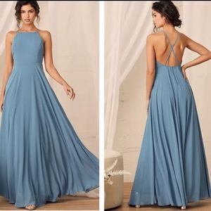 Lulus Slate Blue Bridesmaid dress